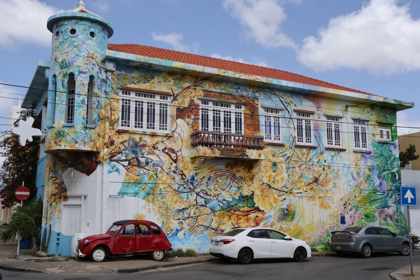 Colourful mural building in Willemstad